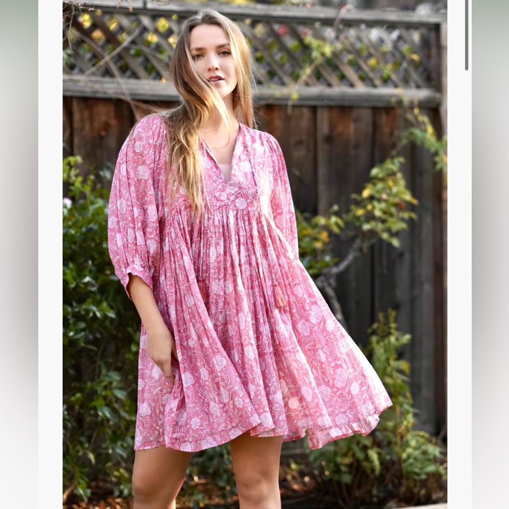 NWT Dolma Raya Block Printed Mini Dress Sz M